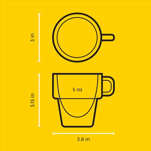JoyJolt Stoiva Double Wall Insulated Espresso Glass Cups – 5 oz. (150 ml) Shot Cup with Handle – Stackable Thermal Clear Glass Cups, Fit for Espresso Machine and Coffee Maker – Set of 4 by JoyJolt - Image 2