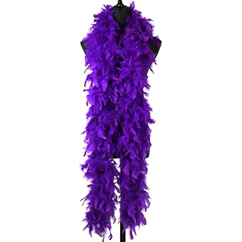 Boa de plumas de pavo morado de 2 yardas de largo Cover