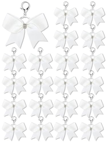 Image of Tondiamo Cheer Bow Keychain Cheer Keychain with Rhinestones Cheerleader Keyrings for Team Gift Cheerleading Sports Accessory