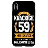 私は59 歳 ここもあちこちもギシギシ 面白いバースデーシャツ スマホケース iPhone XS Max 用