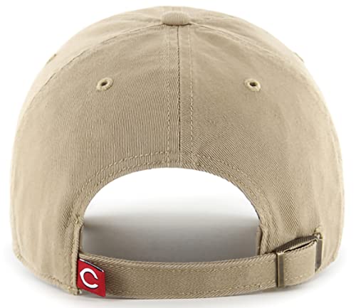'47 Mlb Khaki Clean Up Adjustable Hat Cap, Adult (Cincinnati Reds Khaki) #TOP1