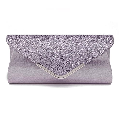 WSNDY Mano Femenina Que Sostiene El Bolso De La Cadena De Metal Y El Bolso De Hombro Paquete De La Noche De Seda Boda Y Banquete (Color : Light Grey, Size : 25 * 5 * 12cm) Cover