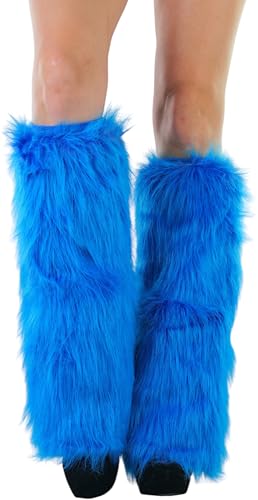 Image of ToBeInStyle Women's Faux Vibrant Fur Retro Daring 60' Inspired Ravewear Knee High Leg Warmers