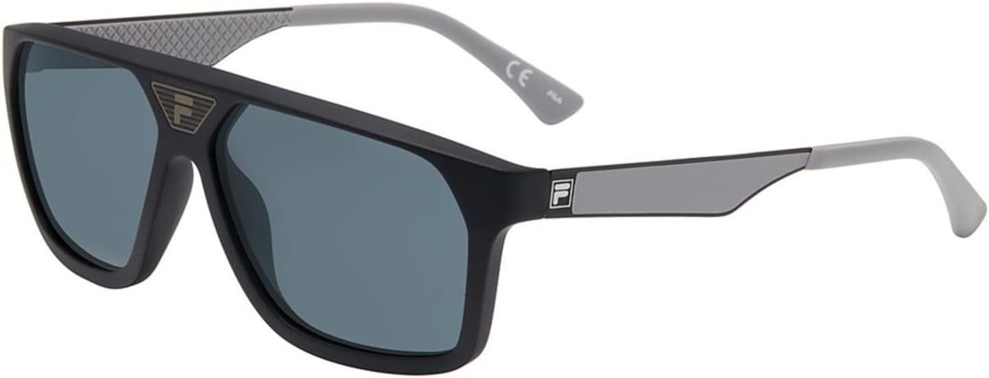 Fila SF8496 U28P Sunglasses Men's Black-Grey/Grey Polarized Lenses Square 59mm