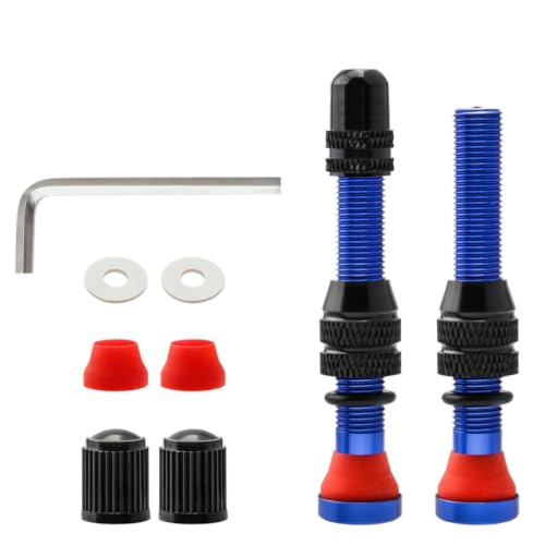 Ciieeo Juego de 9 Válvulas Tubeless para Bicicleta de Montaña y Carretera, Aleación de Aluminio, Evita Fugas de Aire y Fácil de Transportar, Accesorios para Bici