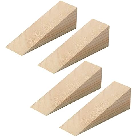 Homakover Wooden Door Stop Stopper Wedge, 4 Pack Cover