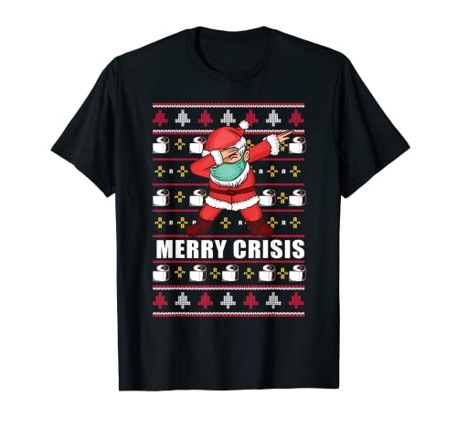 FELIZ CRISIS 2020 Papá Noel en máscara Feo Navidad Meme Camiseta