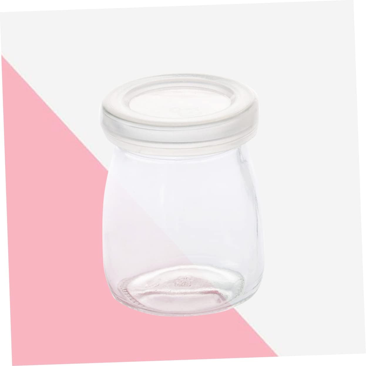 Cabilock 10pcs Pudding Bottles with Plastic Lids White Favor Box for Shower Wedding and Party Supplies for Candy Chocolate and