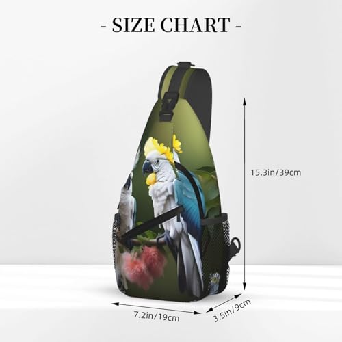 Mochila cruzada con estampado de loro Cockatoo unisex miniatura 3