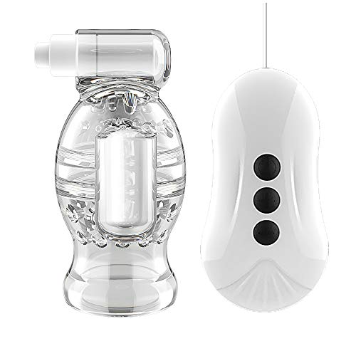 Masturbatori a coppa elettrici Sex Toys, Masturbatori maschili Vibratore glande a doppio motore a 12 frequenze, con comandi a distanza, nessuna lancetta necessaria,B