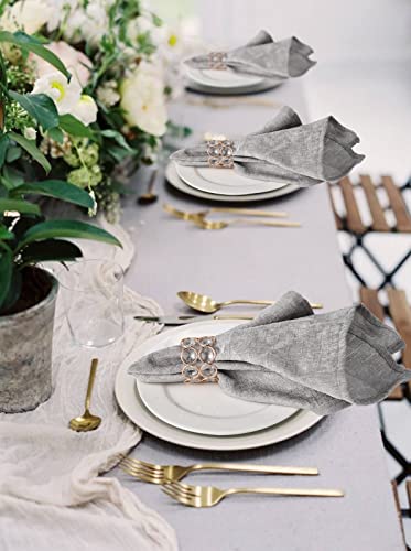 Feyarl Set Of 4 Crystal Napkin Rings Sparkly Bling Napkin Holders Table Dinner Napkin Holder For Wedding Centerpieces Special Occasions Celebration Festival Decoration #TOP4