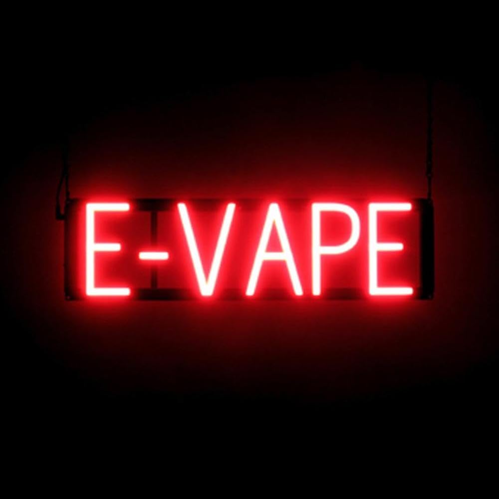 SpellBrite LED Neon E-VAPE Sign for Business - Red, 23" x 6"