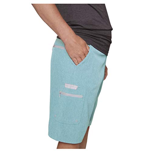 Calcutta Men’s Hybrid Fishing Board Shorts, Heathered Teal, Size 36 #TOP3