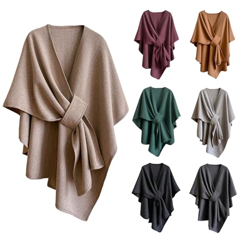 Shawl Wraps for Women Elegant Knitted Cape Open Front Poncho Cloak Cardigan Oversized Sweater Spring Fall Winter4