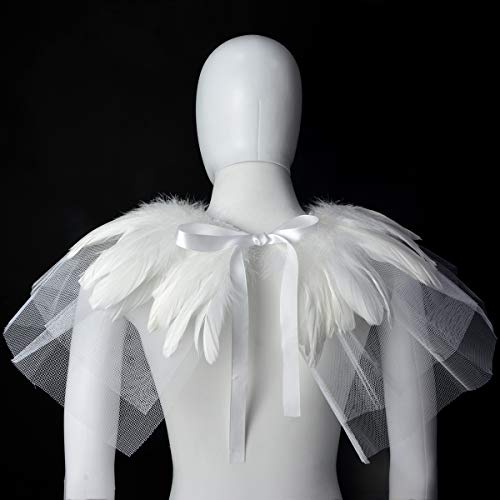 Homelex Feather Shawl Collar With Gothic Victorian Natural Feathers Cape Choker Halloween Costumes #TOP5