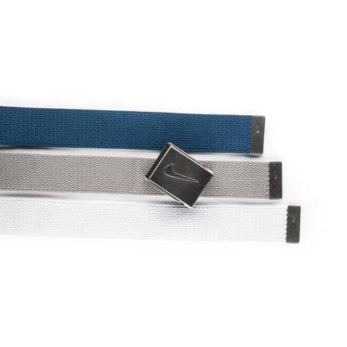 Nike Men's 3 Pack Golf Web Belt, White/Gray/Navy, One Size - Image 3