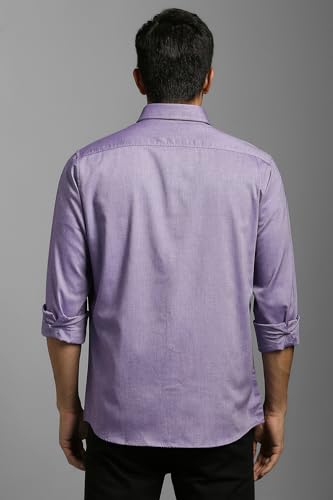 Image of Louis Philippe Men's Slim Fit Signature Oxford Easy Care, Natural Stretch Full Sleeve Solid Casual Shirt, Cotton