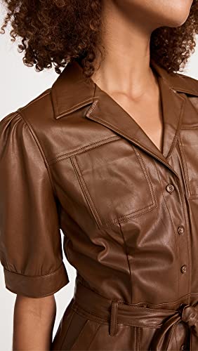 Paige Women's Mayslie Vegan Leather Dress, Dark Argan, Brown, S #TOP5