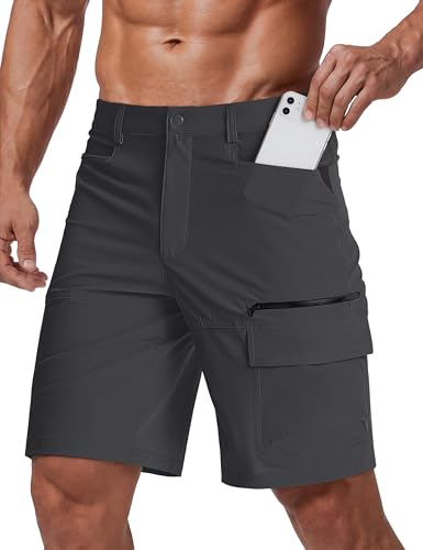 CRYSULLY Men's Hiking Cargo Shorts, Quick-Dry with 5 Pockets