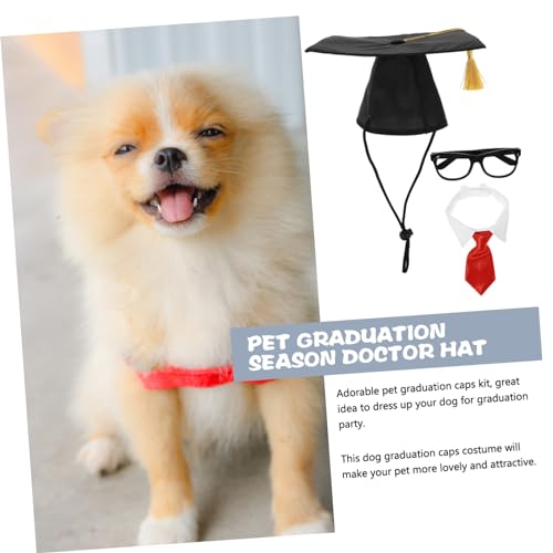 POPETPOP 2 sets disfraz graduación para perros y gatos miniatura 4