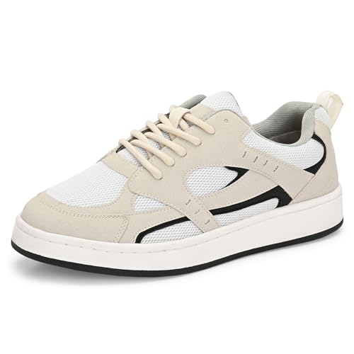 Image of Cruiser Men's Sneaker | Retro Running Shoes | Navy Blue White Men's Sneakers |Mesh Synthetic Resin Lace-Up Sneakers | Midsole Athletic Casuals | Perfect for Outings, and Comfortable All-Day Use(2657)