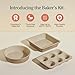 Our Place Wonder Oven Baker’s Kit – 3-Piece Toxin-Free Ceramic Nonstick Bakeware Set (8” Round, 8” Square, 6-Cup Muffin Pan) - Oven-Safe up to 450°F - Steam