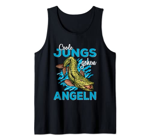 Herren Coole Jungs gehen Angeln lustiges Fische Sportfischer Angler Tank Top