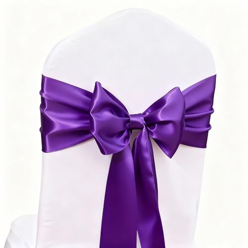 Purple Chair Sashes 50 Pack for Banquet Chairs