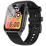 スマートウォッチ【2025年業界最新傑作】iPhone対応 アンドロイド対応 最新Bluetooth5.4通話機能 音楽再生 1.96インチ大画面 活動量計 腕時計 運動モード スポーツウォッチ IP67防水 SMS/Twitter/Line通知 機能 iPhone/アンドロイド対応 メンズ レディース プレゼントに最適 (ブラック)