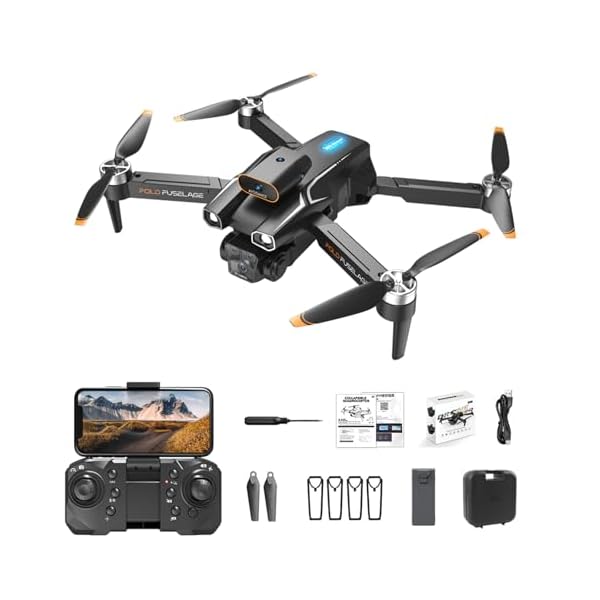 C14S Mini Drone with 1080P Camera for Kids, HD Dual Cameras RC Quadcopter with Four Direction Obstacle Avoidance, 360° Flips, Drones for Kids Adult, Beginner (Black)