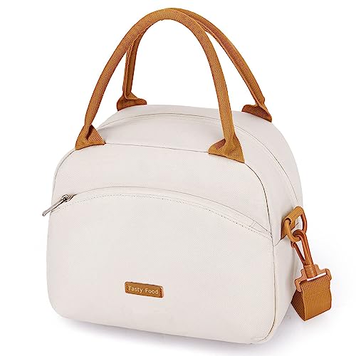 Petit sac à déjeuner isotherme pour femme pour le travail, petit sac à déjeuner blanc pour adultes, sac à déjeuner pour femme, sac à déjeuner réutilisable et étanche pour pique-nique, école