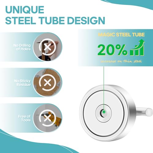 Image of Neosmuk Magnetic Hooks Steel Tube Design for Cruise,40lb+ Silver,10 Pack | Cruise Ship Essentials,Heavy Duty Magnett Hooks for Cabins, Refrigerator, Grill, Hanging, and Travel Extra Strong Must-Haves