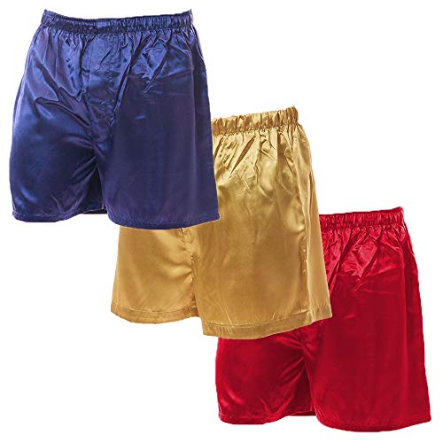 Up2date Fashion Men's Satin Boxer Shorts, Set of 3, Style-MCS01-A3