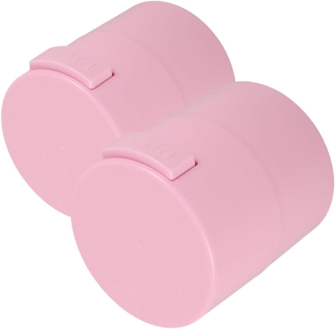 2Pcs Plastic Eyelash Adhesive Vacuum Seal Storage Jars, Pink Lash Holder