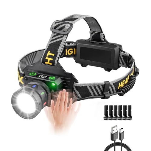 Linterna frontal de 5000 lúmenes altos superbrillante con resistencia IPX7 y diseño ergonómico