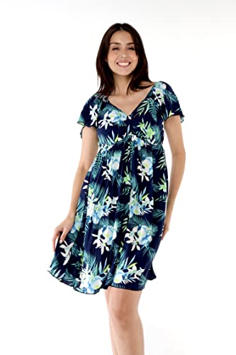 Image of Family Matching Hawaiian Clothes, Orchid Breeze Navy | Lightweight 100% rayon • Family matching outfits • Beach vacations • Luaus • Cruises • Family photos