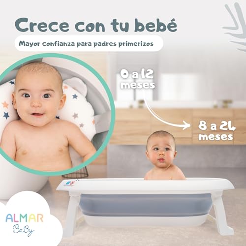 Variante de Almar Baby bañera bebe plegable Gris con termómetro