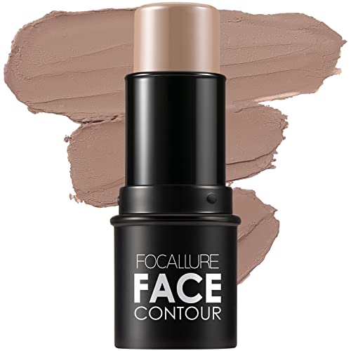 FOCALLURE Cream Contour Stick, Matte Bronzer Stick, Professional Face Shaping & Contouring Stick Makeup, Easy to Apply with Buildable Coverage, Long Lasting & Waterproof, TORTILLA
