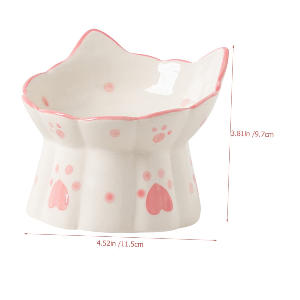 Happyyami 2pezzi Ciotole Per Gatti Ceramica Rialzate Da Ciotole Per Cibo e Design Antiscivolo Per Comodo Pasto Senza Stress Facile Da Pulire e Resistente