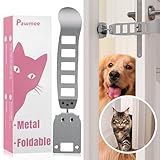 Pawmee Cat Door Latch Holder, Easiest to Install, Most Durable & Foldable Door Stoppers, 【5 Adjustable Sizes】 Keep Interior Door Cracked Open for Cat - Dog Proof Cat Feeding Station, No Wall Damage