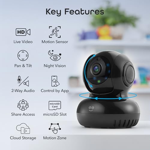 Image of Geeni Sentinel 1080p Security Camera, 24 /7 Live Streaming, Pan /Tilt /Zoom, Motion Detection, Night Vision, Two-Way Audio, Alexa & Google Assistant