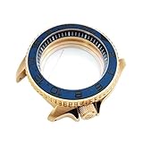 ROUHO 42mm Oro Rosa Cassa Orologio Adatto per Movimento Automatico NH35 NH36, Lunetta Girevole Zaffiro Cassa Orologio Modifica Set per Seiko SKX007-K 9