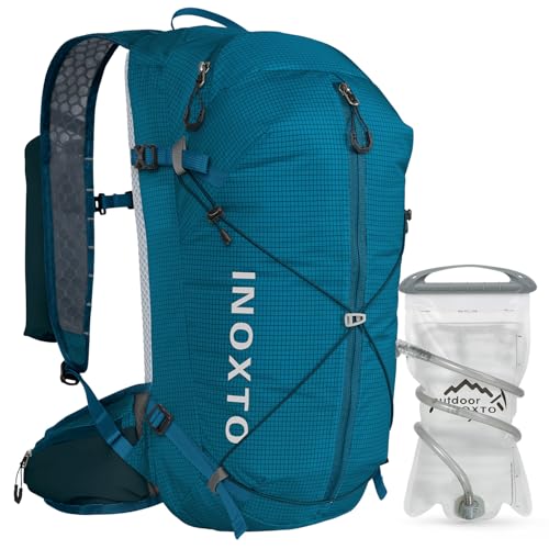 IX INOXTO Hydration Backpack, 20L Multipurpose Hiking Backpack with 2L Water Bladder, Water Backpack Insulated Hydration Pack Ideal for Hiking and Cycling (Blue)
