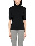 Geripptes Rollkragen-Shirt Marc Cain Essentials Damen T-Shirt +E4804J50, Schwarz (Black 900), 36 (2)