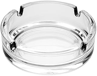 Glass Ash Tray for Cigarettes, Cigars and Smoking Perfect for Pubs, Gardens and Beer Gardens (1 Clear Ashtray)