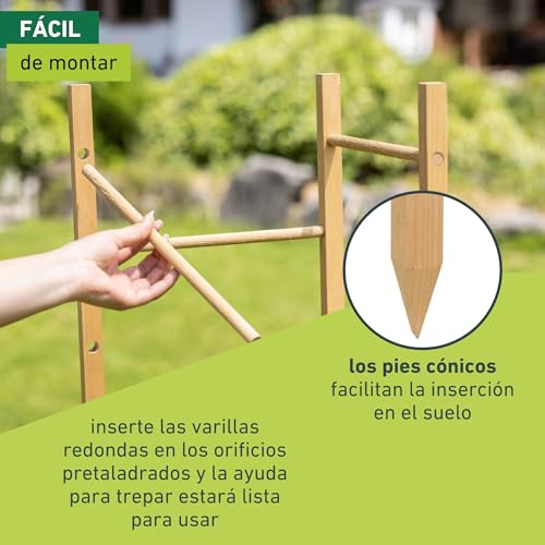 Juego de trepa de madera Windhager de pino para soporte de plantas en jardín 5