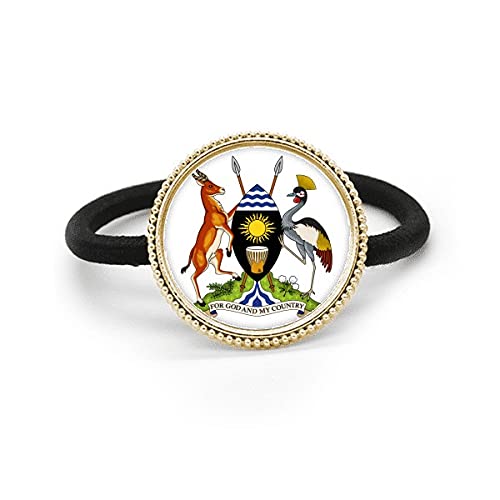 Tocado de Uganda para el cabello con insignia nacional de plata y elástico diario 1