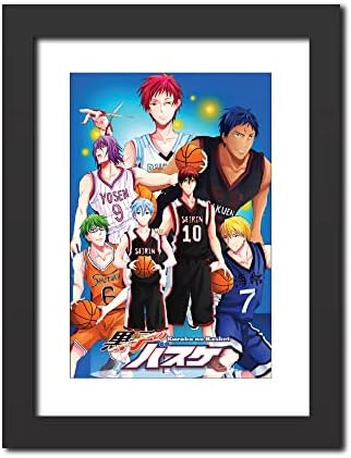 TenorArts Kuroko no Basketball Poster Kuroko no basket-Generation of Miracles Anime Laminated Poster Framed Painting with Matt Finish Black Frames (12inches x 9inches)