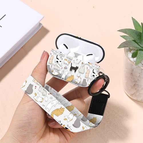 Image of Gedicht for Airpods Pro 2nd Generation Case, Cute Kitty Cat Pattern TPU Soft Cases for Airpods Pro Cases 2nd /1st Gen, Shockproof for Airpods Pro 2 Case Men Women with Cleaner Kit & Keychain