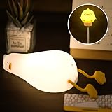 VAIPI 2Pcs Lying Flat Duck Night Light & USB Cute Light Up Duck LED Squishy Duck Lamp Silicone Nurse